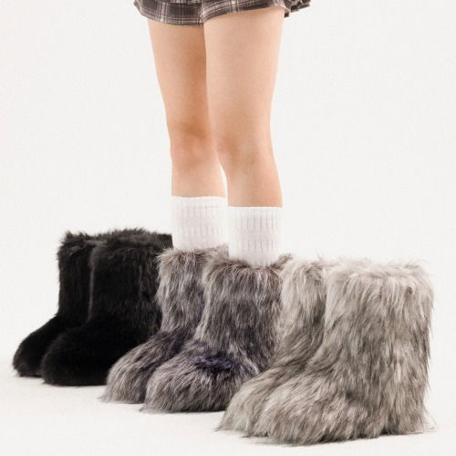 London Burrows Fur High Boots FL2525