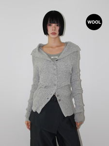 RIB BUTTON CARDIGAN (4color)