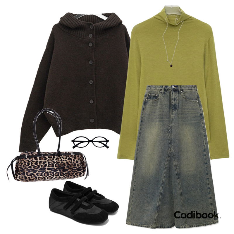 anyonemore 로페 긱시크 너드 뿔테 안경 (2color),DUGGY 클레멘타인 실버볼 네크리스 (2color) *실버 당일 발송 가능,CHAAKAN 쉐라 벨크로 스니커즈 SNFBR1h169등을 매치한 코디