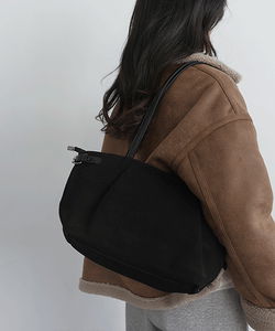 蝸牛絨面錢包套裝 褶皺迷你單肩包