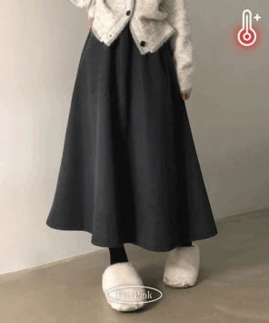 라닝 코듀로이 밴딩 플레어 융기모 롱 스커트 (3color)