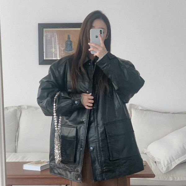 Parsley quilted leather half coat 大衣