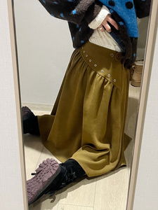 優雅荷葉邊中長款A字裙