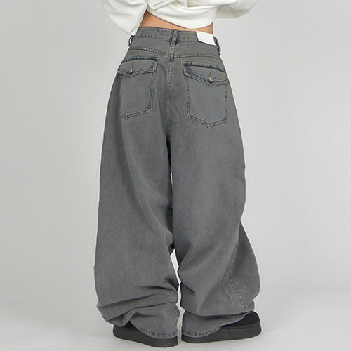 Vintage Washing Back Pocket Balloon Denim DE064