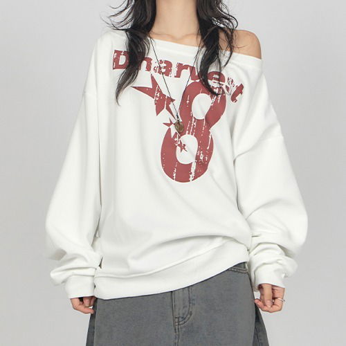 Harvest Off-Shoulder Long Sleeve Sweatshirt TS072 (Delayed delivery)
