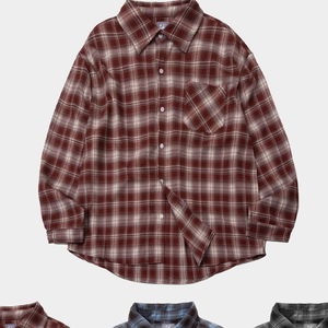 베이직 포켓 모던 데일리 윈터 오버핏 타탄 체크 셔츠_3COLOR