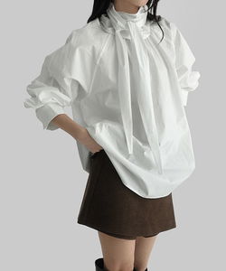 Anne Cotton Overfit Scarf Blouse