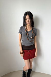 slim raglan knit top