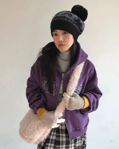 Nordic Pom Pom Beanie *Charcoal, Beige Available for Same-Day Shipping