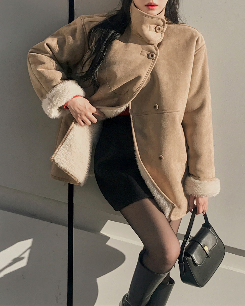 코트 모델 착용 이미지-S1L49