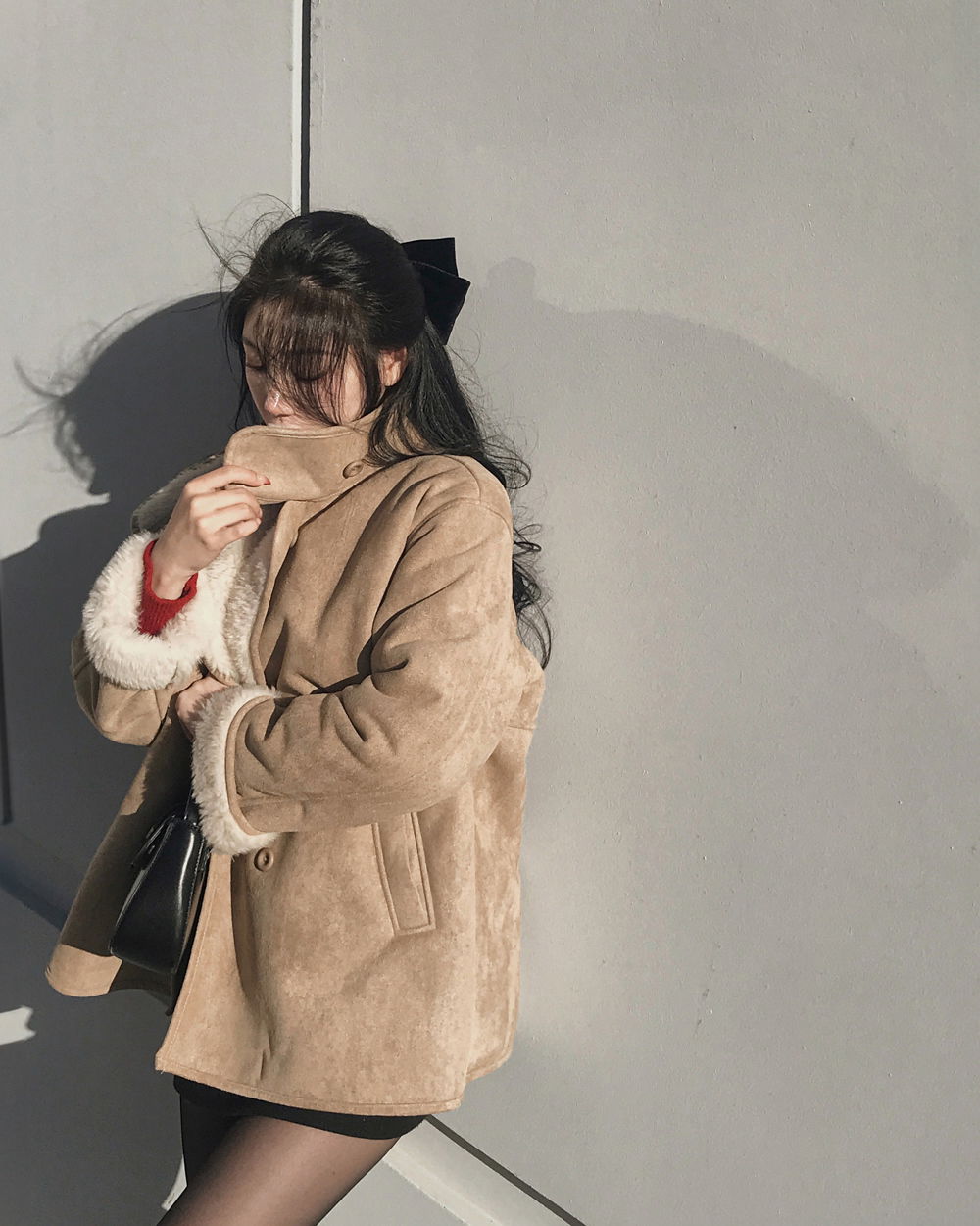 코트 모델 착용 이미지-S1L79