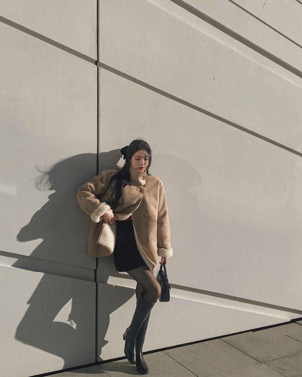 코트 모델 착용 이미지-S1L76