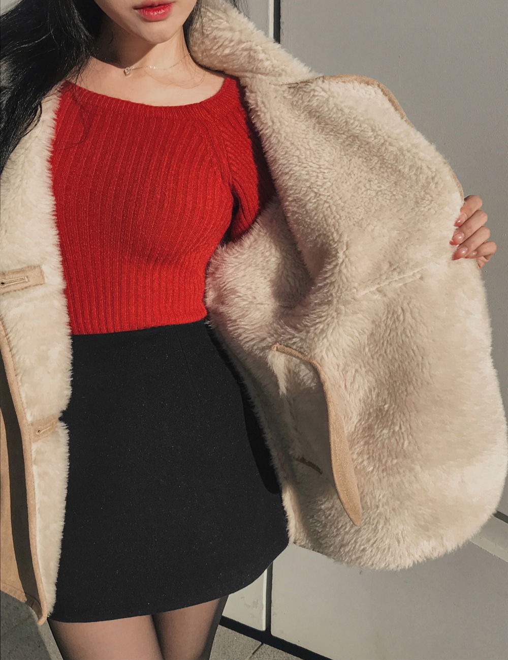 코트 모델 착용 이미지-S1L81