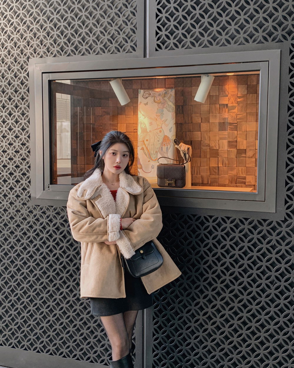 코트 모델 착용 이미지-S1L82