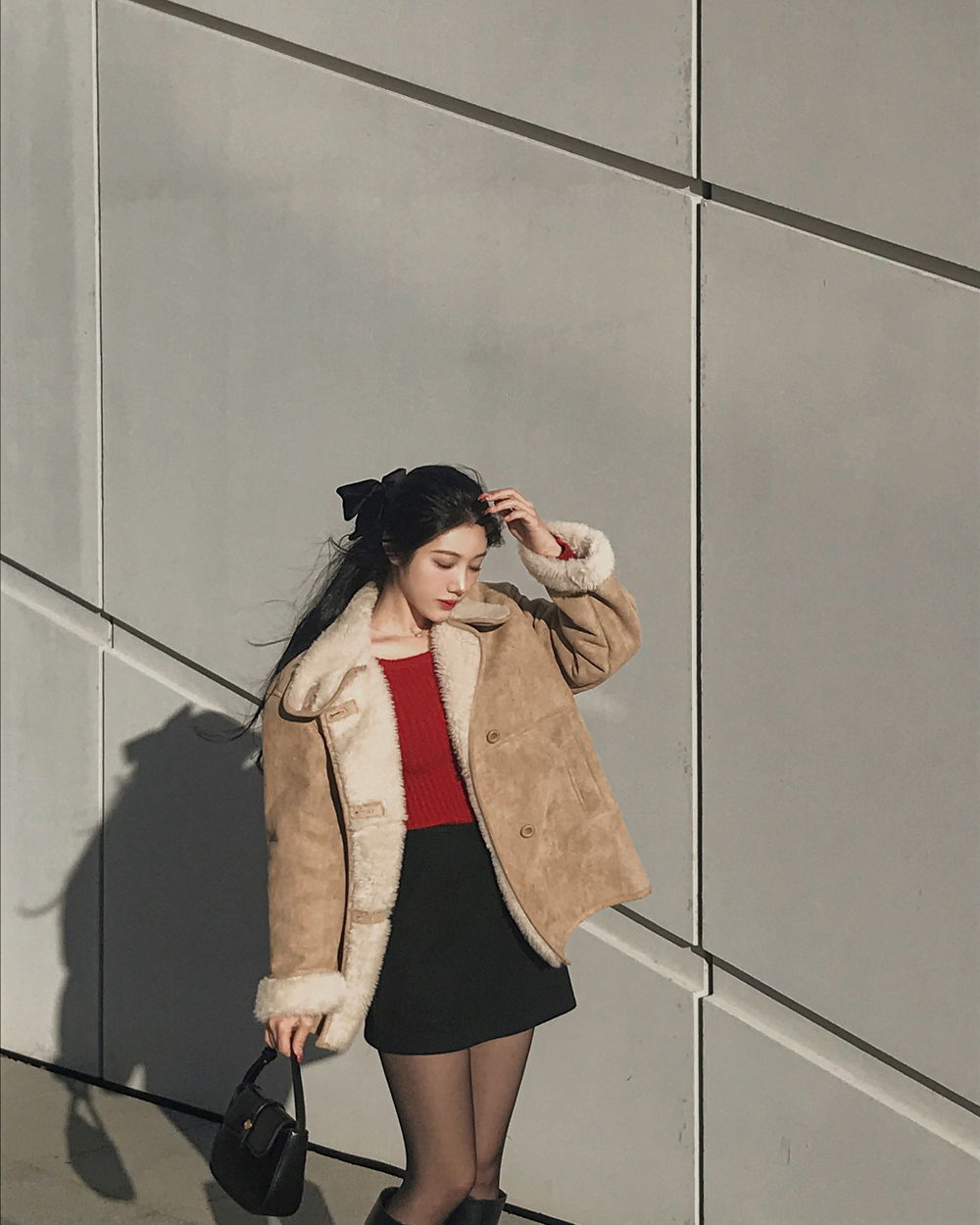 코트 모델 착용 이미지-S1L84