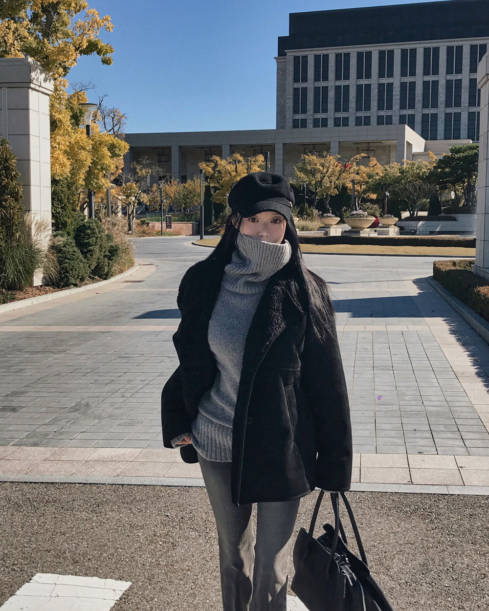 코트 모델 착용 이미지-S1L128