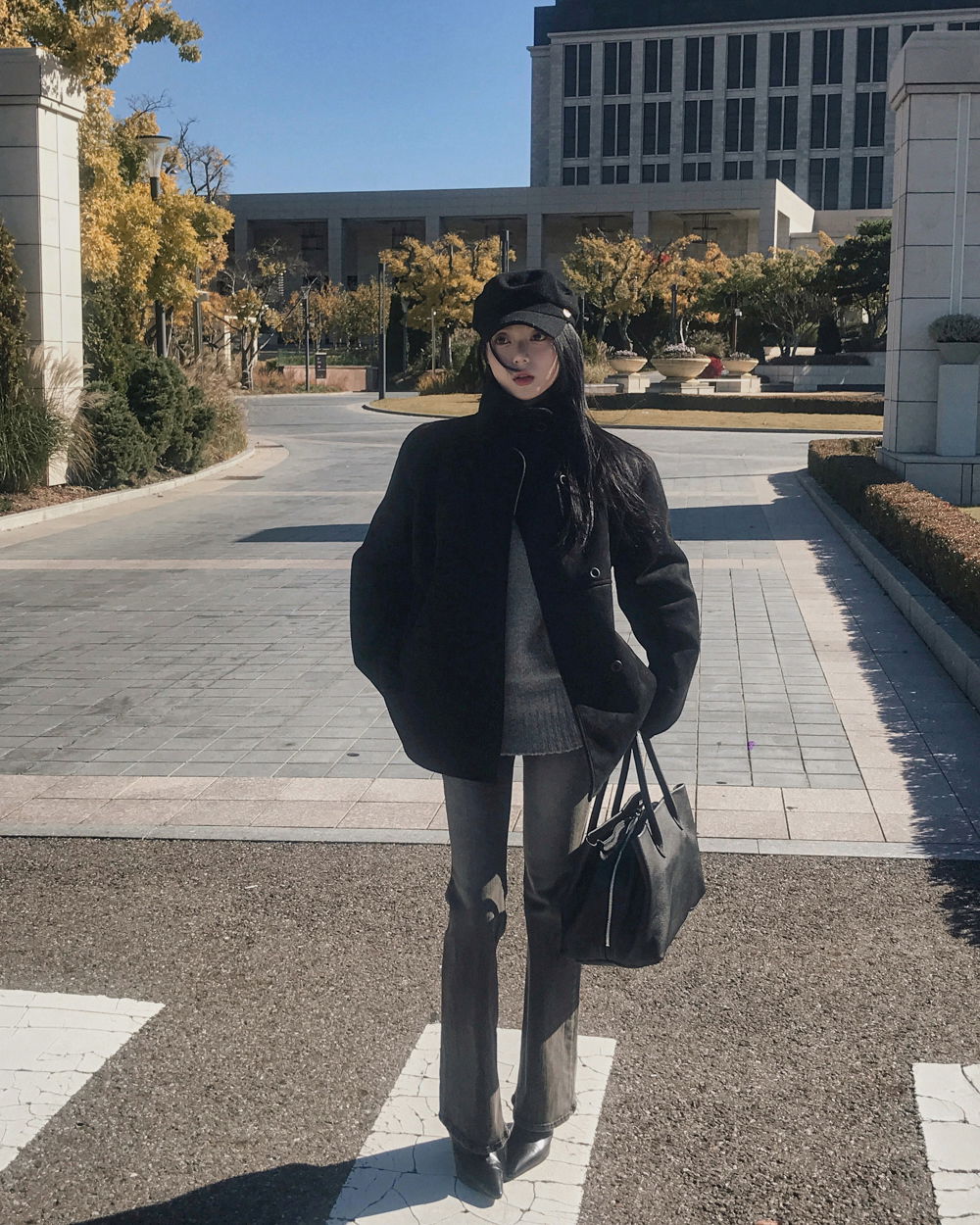 코트 모델 착용 이미지-S1L133