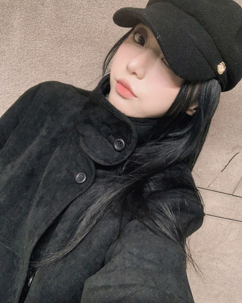 코트 모델 착용 이미지-S1L145