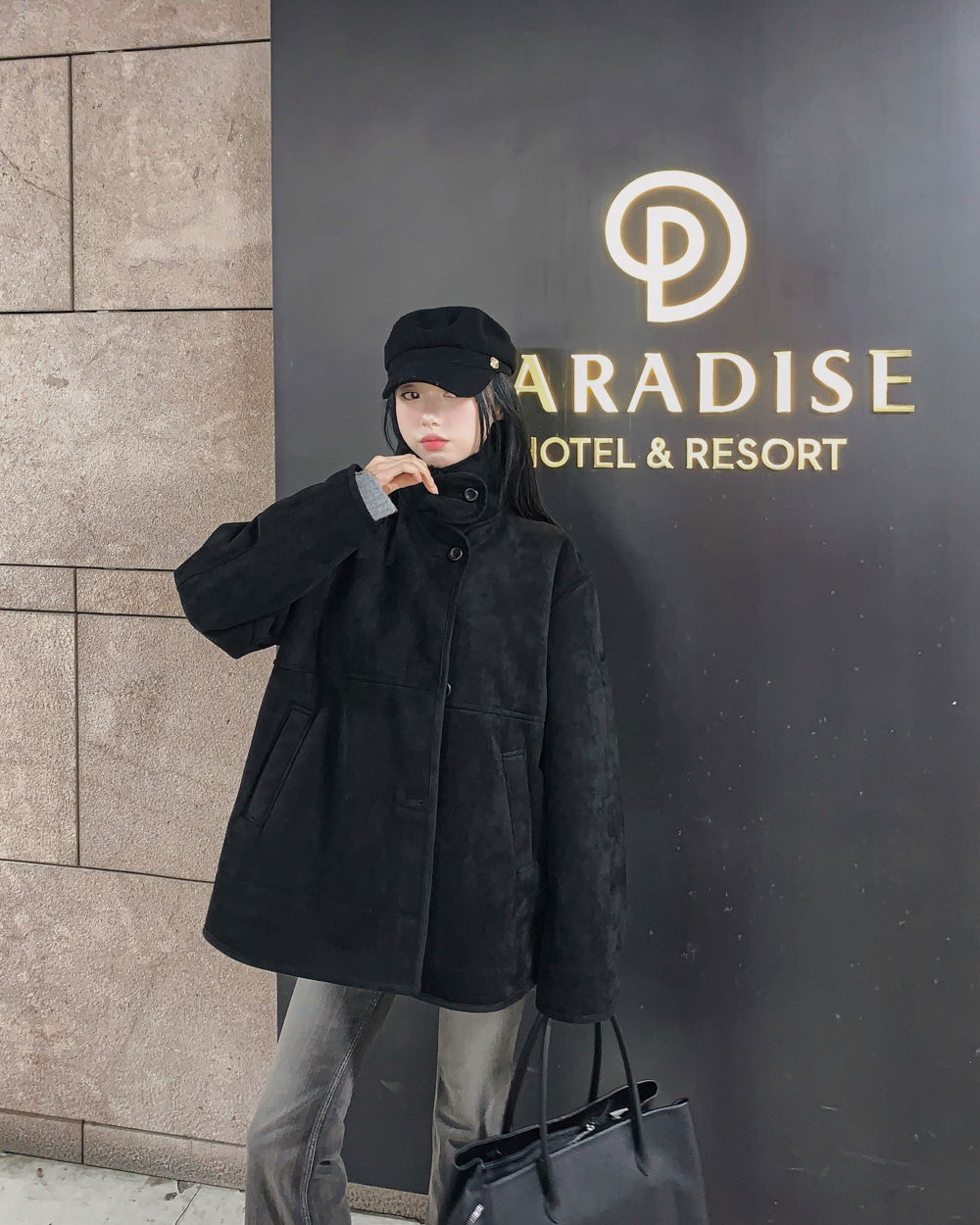 코트 모델 착용 이미지-S1L154