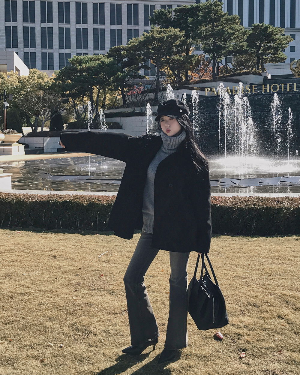 코트 모델 착용 이미지-S1L157