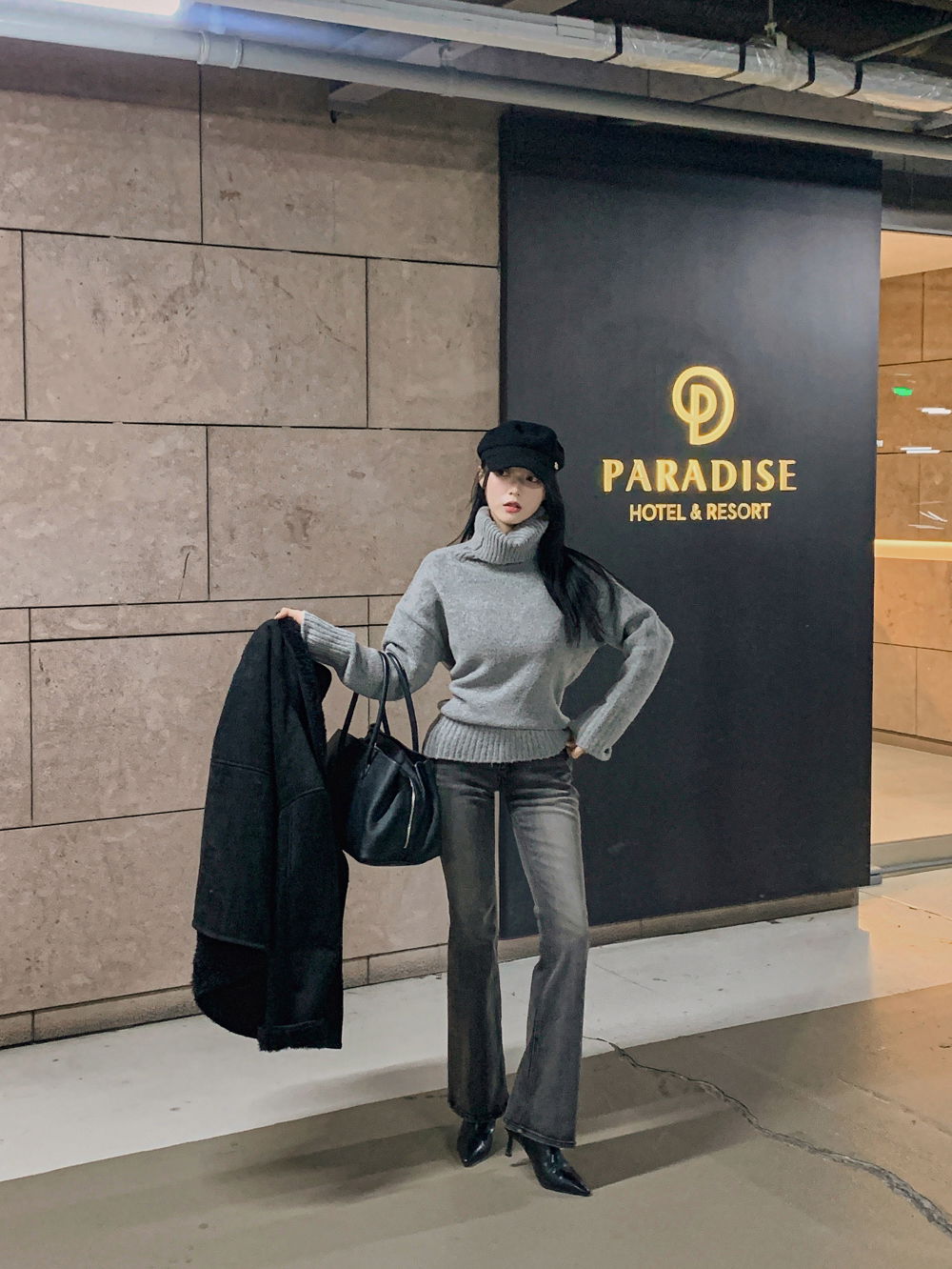 코트 모델 착용 이미지-S1L162