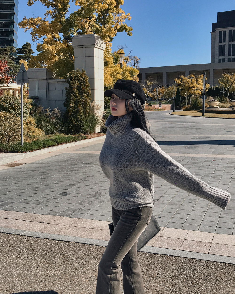 코트 모델 착용 이미지-S1L168