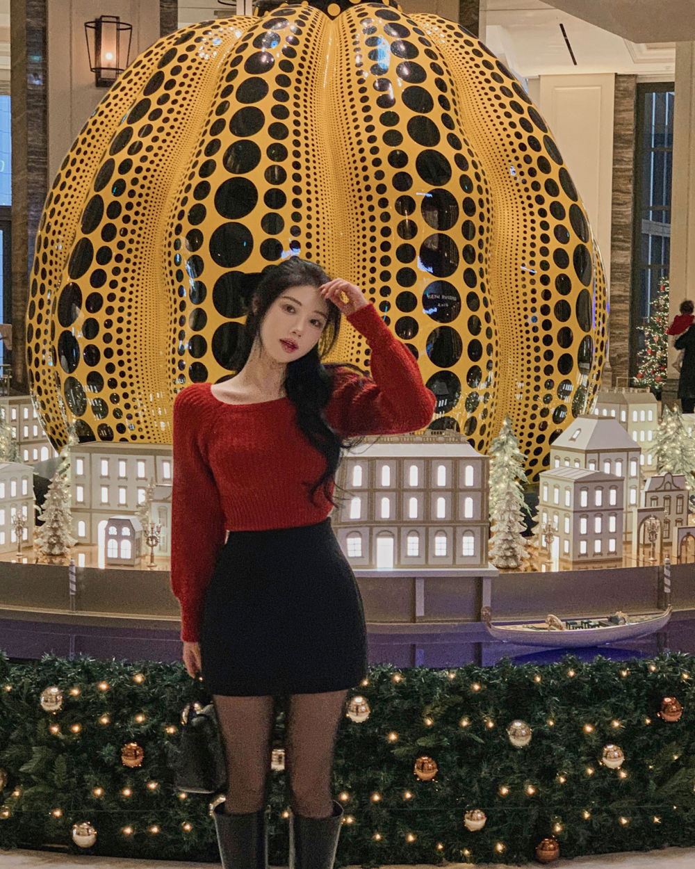 긴팔 티셔츠 모델 착용 이미지-S1L33