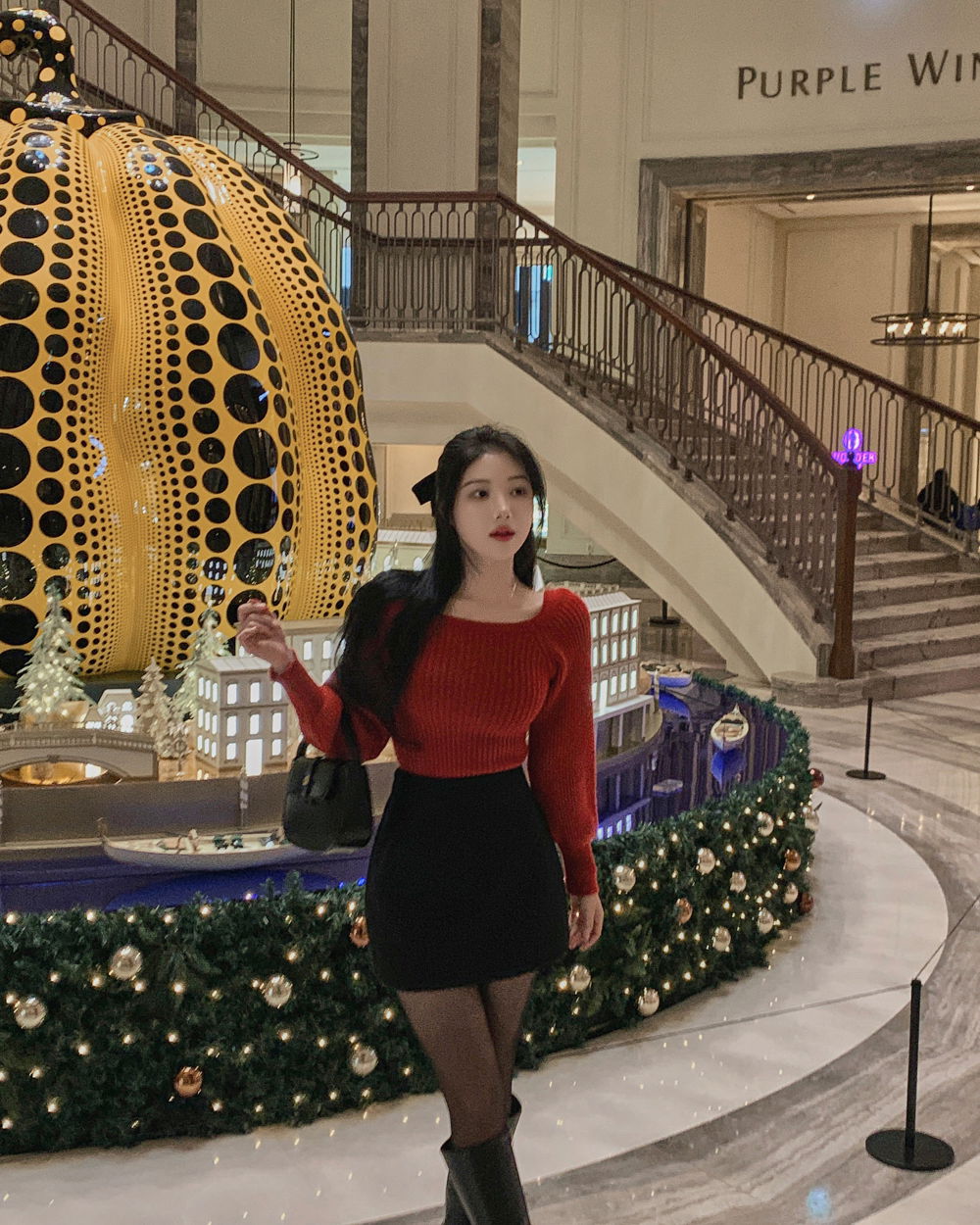 긴팔 티셔츠 모델 착용 이미지-S1L36