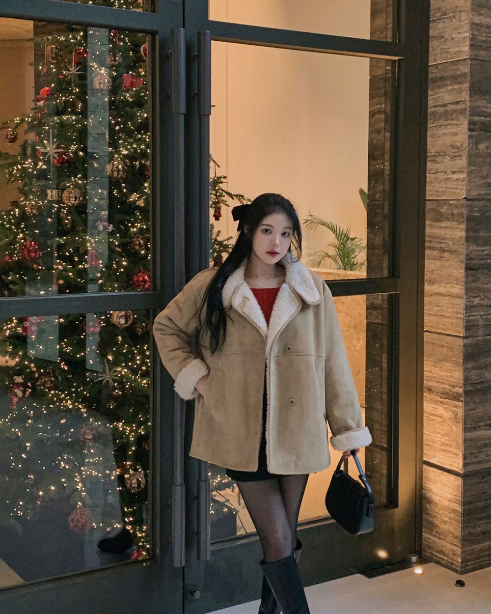 긴팔 티셔츠 모델 착용 이미지-S1L46