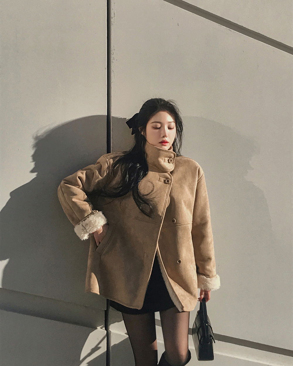 긴팔 티셔츠 모델 착용 이미지-S1L55