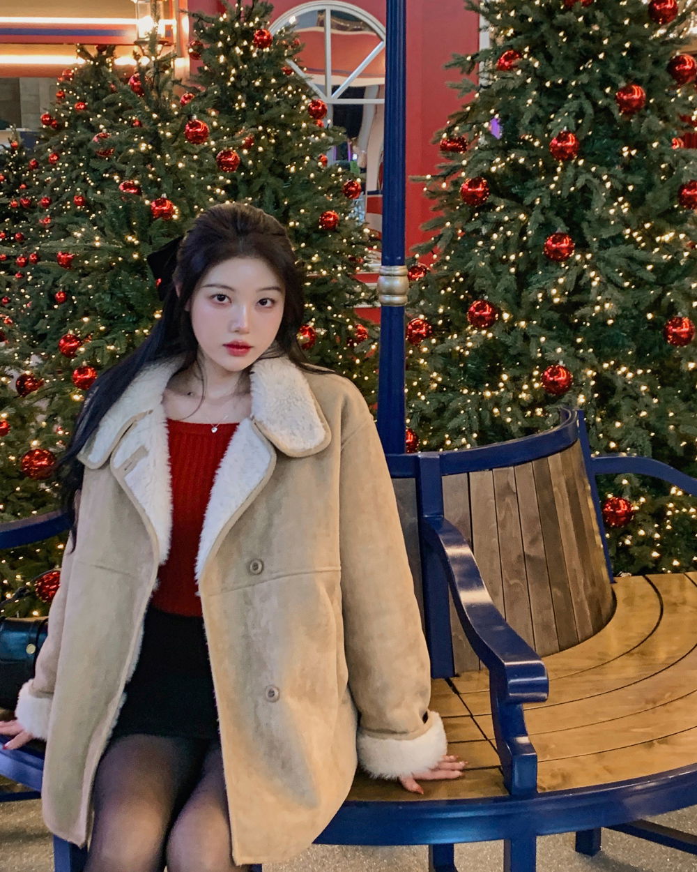 긴팔 티셔츠 모델 착용 이미지-S1L82