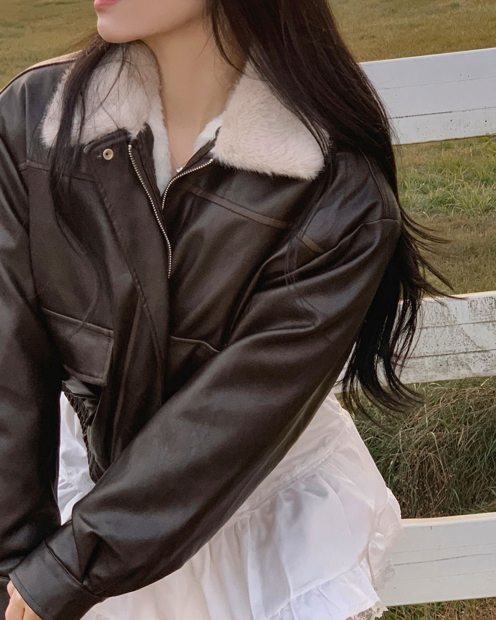 긴팔 티셔츠 모델 착용 이미지-S1L140