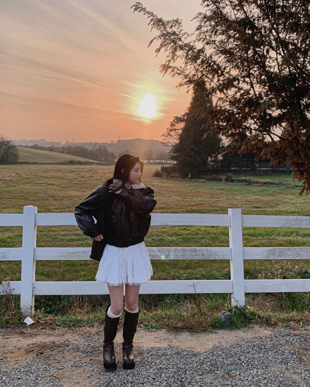 긴팔 티셔츠 모델 착용 이미지-S1L158