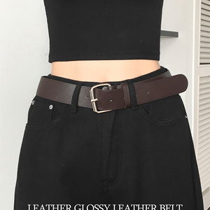 포드 가죽 레더 유광 실버 사각 스퀘어 벨트 베이직 무지 레이어드 캐주얼 데일리 패션소품 코디아이템 힙무드