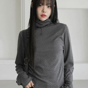 ヘンバードットタートルネックTシャツ