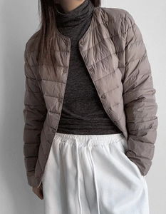 Lightweight duck down 2-way neck Padded Jacket