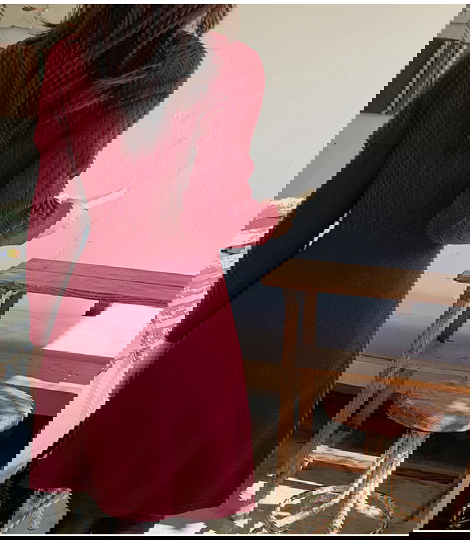 리리앤코 블디르닝 울 니트 브이넥 미니 원피스