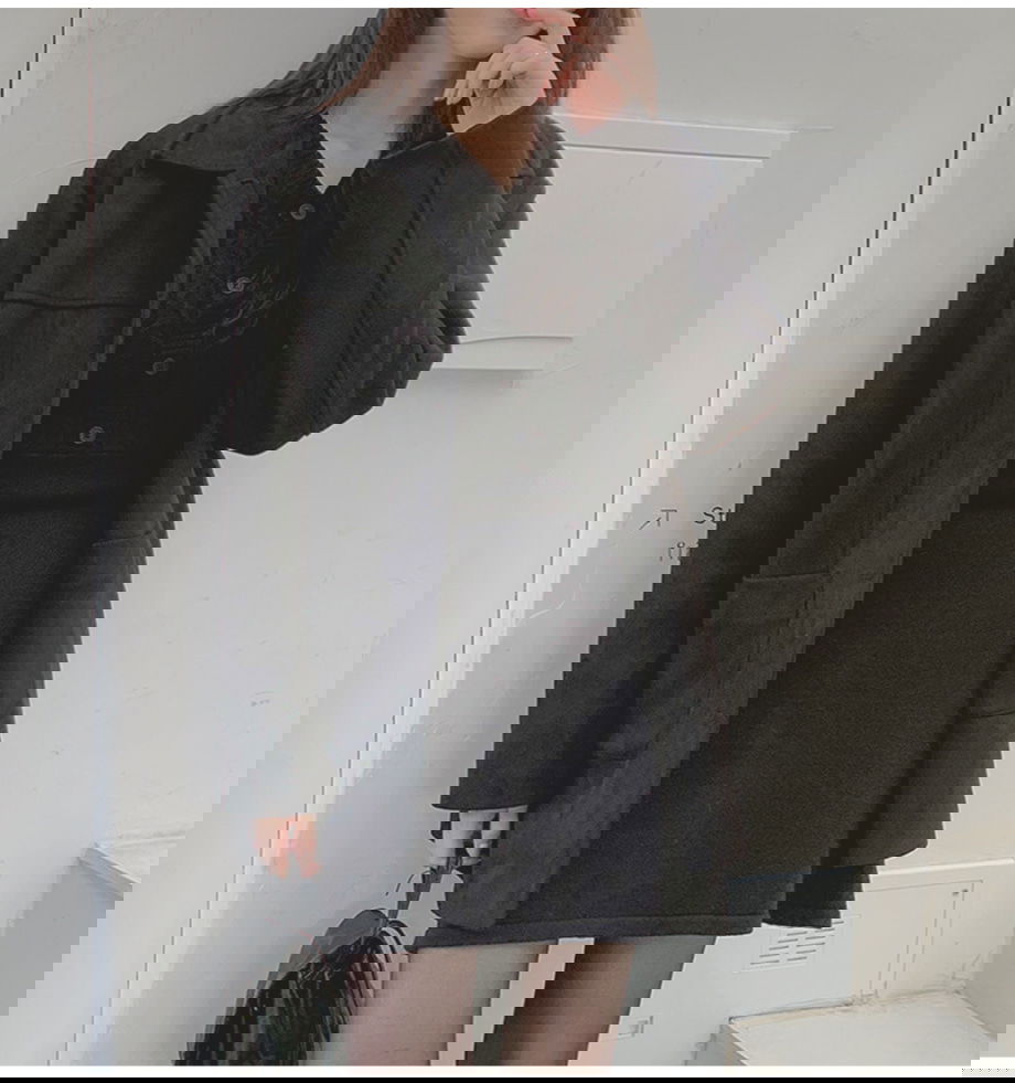 리리앤코 블디르닝 울 니트 브이넥 미니 원피스