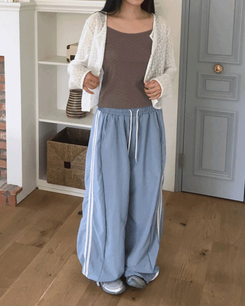 Dodi Two Way Track Banding Balloon Nylon Pants