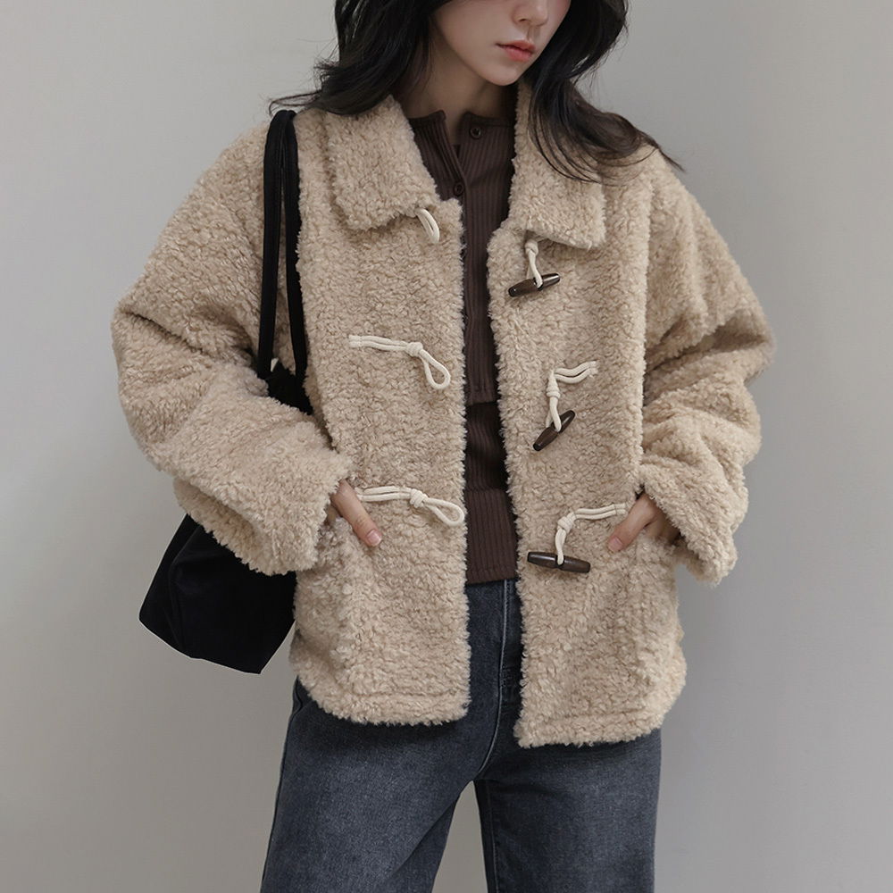 Nublanc 泰迪熊毛絨紐扣夾克