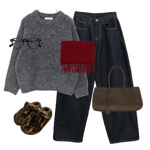 데님,니트,기타악세서리 코디