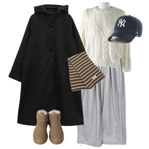 팬츠,니트,코트 코디