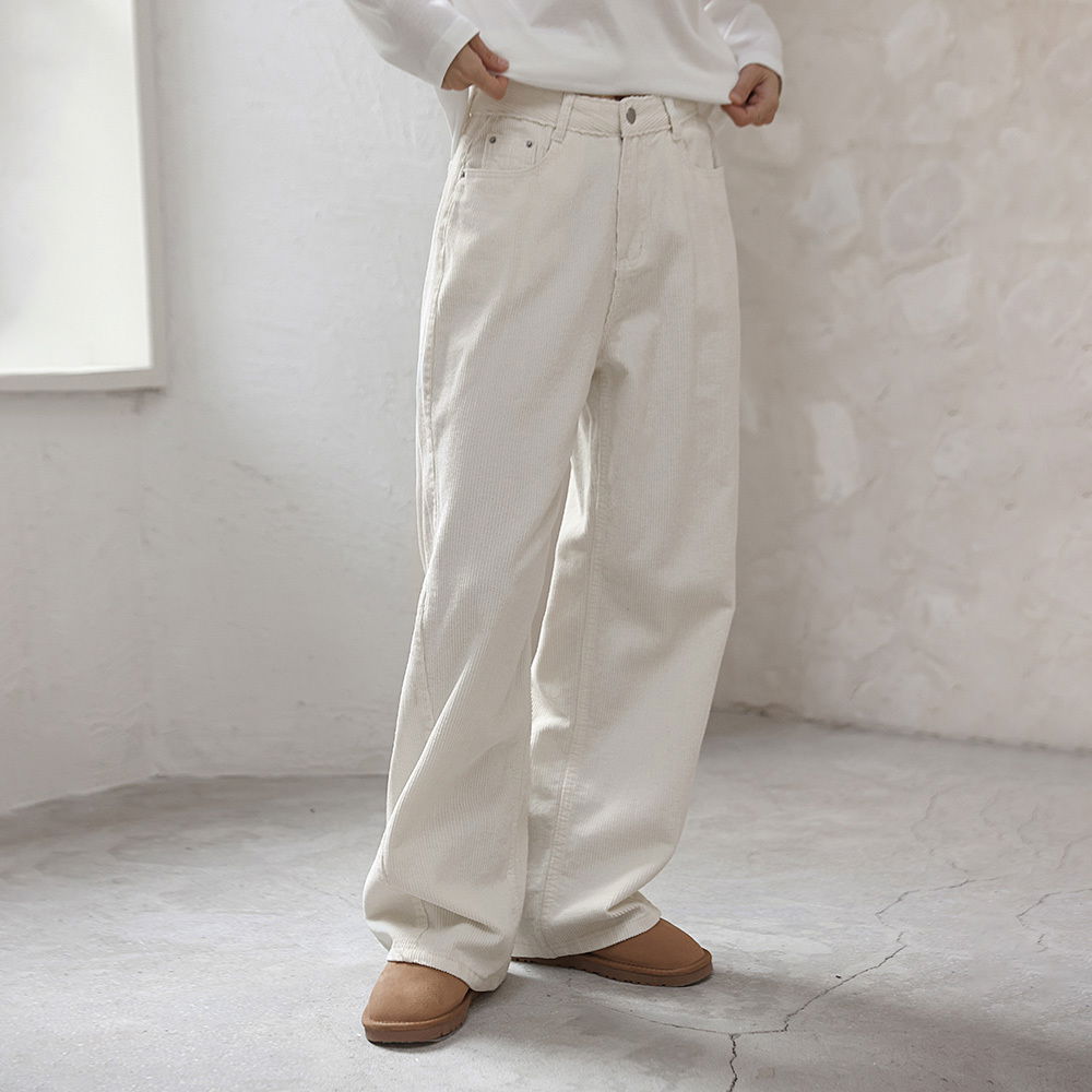 丹尼斯燈芯絨棉質寬褲