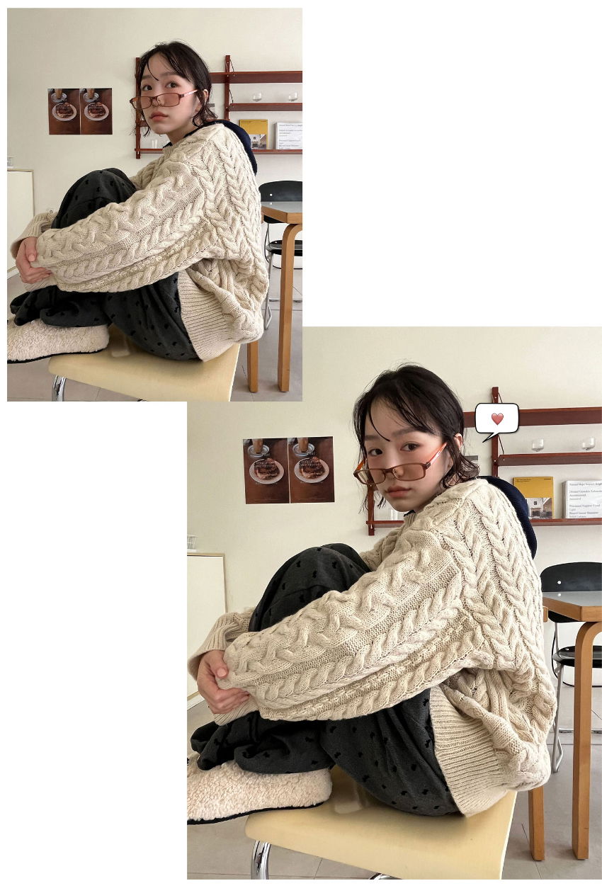 긴팔 티셔츠 모델 착용 이미지-S1L56