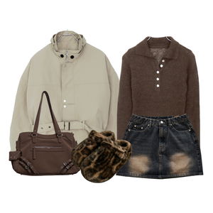 집업&점퍼,니트,스커트 코디