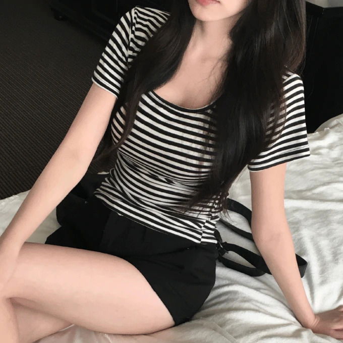 나르 단가라 스퀘어넥 티셔츠 -3 color