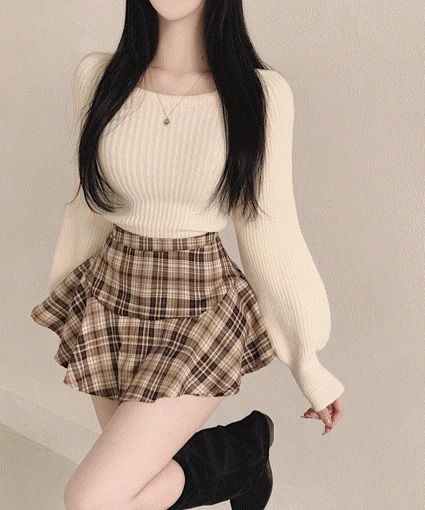 スクエアボリュームパフニット