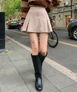 플리츠 미니 스커트