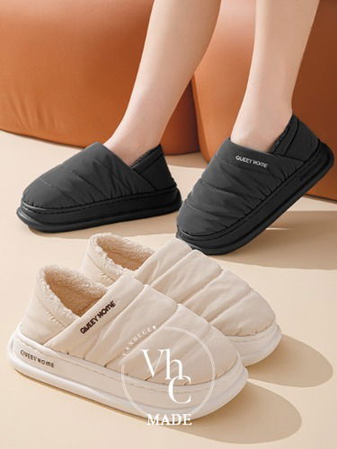 Ultra-light winter boots, fur-lined padded indoor shoes, winter slippers S#YW078 平底鞋