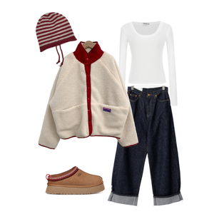 Winter,Sweater,Comfy,red,jacket,coat,daily,cozy,denim,brown 코디